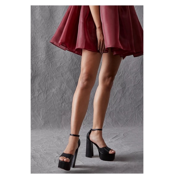 New! SCHUTZ “Lenne” Chunky Square Heel Platform Leather Sandals Heels - Picture 5 of 14